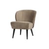 Fauteuil cocktail velours style rétro olive