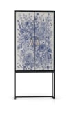 Schrank-Sideboard mit 2 Türen aus MDF mit Blumenmuster
