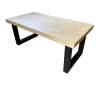 Mesa de centro de madera y acero, negro l120