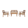 Conjunto de muebles de jardín 4 asientos + 1 mesa de centro