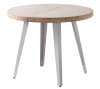 Mesa de comedor redonda extensible para 6 en madera y acero blanco