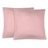 Fundas de almohada (x2) satén de algodón 65x65 rosa