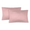 Taie d'oreiller (x2) satin de coton rose 50x70