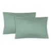 Taie d'oreiller (x2) satin de coton vert pistache 50x70