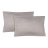 Fundas de almohada (x2) satén de algodón 50x70 beige grisaceo