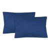 Taie d'oreiller (x2) satin de coton bleu indigo 50x70