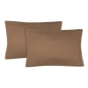 Taie d'oreiller (x2) satin de coton caramel 50x70