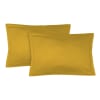 Taie d'oreiller (x2) satin de coton 50x70 jaune moutarde