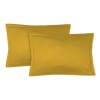 Taie d'oreiller (x2) satin de coton jaune moutarde 50x70