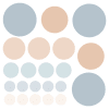 Stickers mureaux en vinyle rondes mix bleu et beige