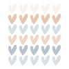 Selbstklebende Vinylaufkleber mit kleinen Herzen, blau und beige