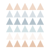 Stickers muraux en vinyle triangles bleu et beige