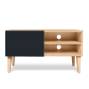 Mueble tv, 1 puerta y 1 estante separador gris antracita 90x50x40