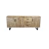 Madia a 3 ante e 3 cassetti in legno/metallo marrone/nero 200x45x83
