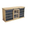 Madia industriale in metallo e legno marrone