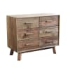 Mobile cassettiera 6 cassetti in pino riciclato marrone 102.6x48x85