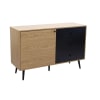Madia moderna 1 anta e 3 cassetti 118x39,5x76 h marrone
