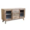 Mobile credenza portatv 3 cassetti in pino riciclato marrone 160x48x85