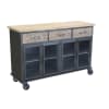 Madia industriale in metallo e legno marrone