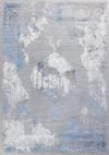 Alfombra vintage oriental marfil/azul/gris 200x275
