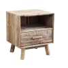 Comodino in legno di pino marrone