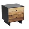 Comodino in legno di pino riciclato marrone