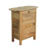 Comodino con cassettto e 1 anta in legno marrone