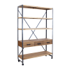 Libreria in legno e metallo marrone