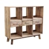 Libreria scaffale in pino riciclato marrone 120x40x110