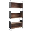 Libreria con 6 ripiani in legno di pino riciclato marrone