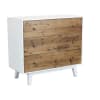 Comò con 3 cassetti in truciolare bianco/marrone 100x45x90