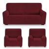 Pack 3 Fundas sofá 3 plazas (180-240) + 2x1 plaza (70-110) rojo