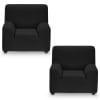 Pack 2 Fundas de sillón 1 plaza (70-110) cm negro