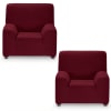 Pack 2 Fundas de sillón 1 plaza (70-110) cm rojo
