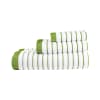 Juego de toallas de 3 piezas 600 gr/m² de color blanco con rayas verde