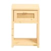 Table de chevet avec tiroir en bois d'épicéa de couleur beige