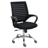 Sedia da ufficio ergonomica in poliuretano nero 56x58x104