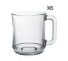 Lot de 6 - Mug 31 cl en verre trempé extra résistant transparent