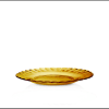 6er Set Dessertteller mit Wellenrand, aus goldgelb Glas 20,5 cm