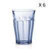 6er Set Wassergläser 36 cl aus robustem, marineblau, gehärtetem Glas