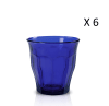 Set da 6-Bicchiere da acqua 25cl vetro resistente colore blu zaffiro