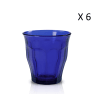 Set da 6-Bicchiere da acqua 31cl vetro resistente colore blu zaffiro