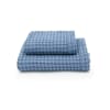 Set di asciugamani viso e ospite in cotone blu 110x60cm