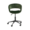 Chaise de bureau moderne à roulettes en velours vert