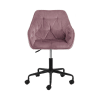 Chaise de bureau confortable avec accoudoirs en velours rose
