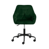 Chaise de bureau confortable avec accoudoirs en velours vert