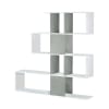 Libreria effetto legno bianco, cemento 145x29h145 cm