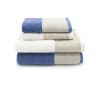 Set di asciugamani viso e ospite in cotone e lino blu 110x60cm