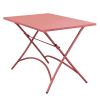 Tavolo da giardino pieghevole in ferro battuto rosa 110x70 cm