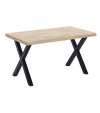 Mesa comedor estilo industrial patas negras en 'x' 140x80 cm